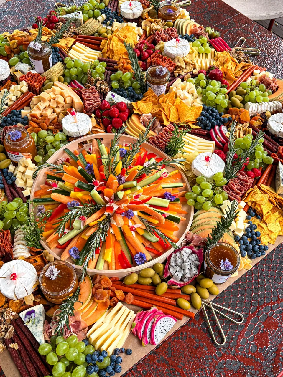 Large grazing arrangement with a circular centerpiece